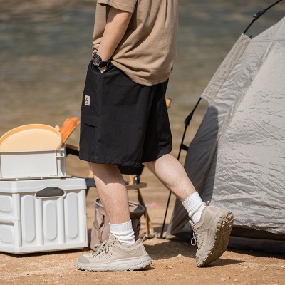 韩路男装 层次活页工装腰带短裤男夏季新款复古宽松五分休闲裤子