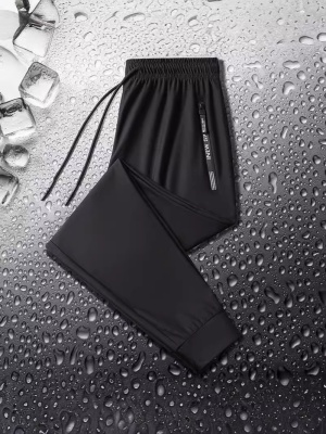 专属欧码跨境冰丝裤男女士宽松速干裤时尚运动百搭直筒夏季长裤子