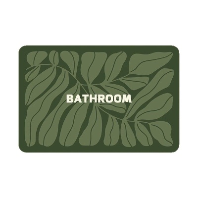 卫生间门口地垫芭蕉叶硅藻泥地垫速干淋浴房洗手台防滑垫玄关地毯