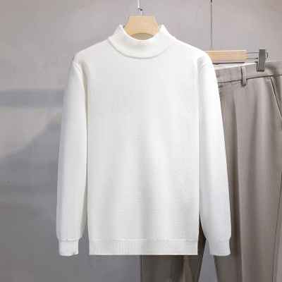 新款2024秋季通勤男毛衫套头长袖时尚都市半高领男式针织衫