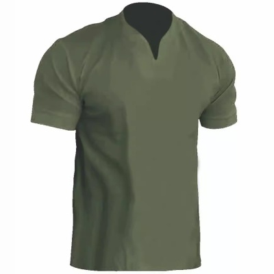 外贸肌肉男健身大码运动T恤男装弹性棉口袋短袖夏季V领Polo衫