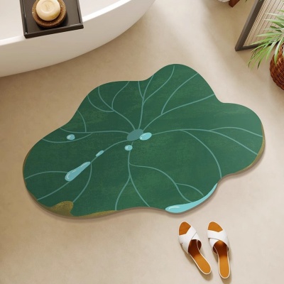 硅藻泥地垫吸水速干脚垫清新绿色防滑垫家用浴室地垫卫生间进门垫