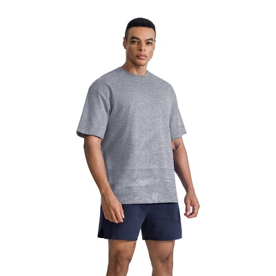 优质重磅全棉oversized男士T恤潮牌纯棉宽松落肩短袖男装T恤