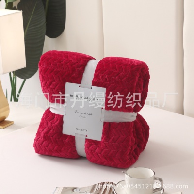 珊瑚绒毯子麦穗纹毛毯空调毯加厚午睡毯单双人绒床单沙发毯礼品毯