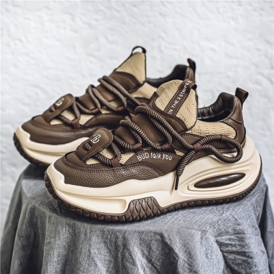 男鞋春季户外跑步耐磨厚底增高运动潮鞋学生校园风百搭网红老爹鞋