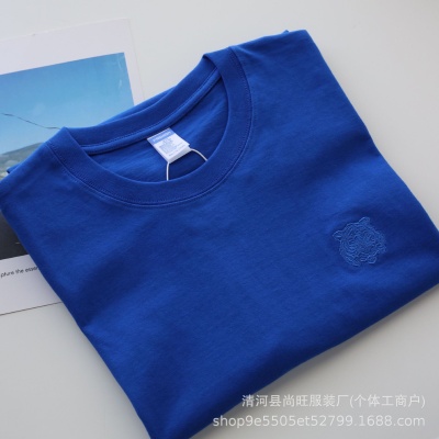 批发新款虎头刺绣男女同款短袖T恤夏季衣服宽松休闲半袖男装上衣t