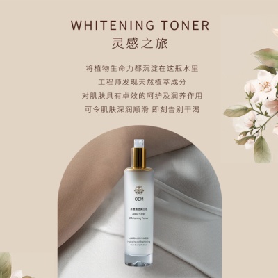 水漾清透美白水清爽保湿长效补水提亮肤色特证护肤品OEM代加工