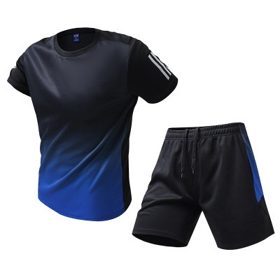 大码短袖运动套装男2024夏季胖子加大码跑步健身宽松两件短袖短裤