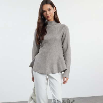 2025新品欧美女装外贸裙摆外套时尚百搭跨境秋冬爆款亚马逊毛衣女