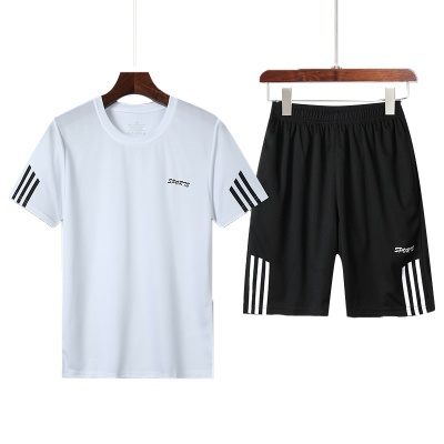 男士透气运动速干衣套装夏季新款短袖男式跑步情侣运动服五分短裤