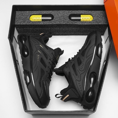 男鞋2025春秋新款透气鞋子男款潮流百搭厚底休闲运动鞋网面老爹鞋