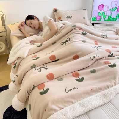 牛奶绒保暖毛毯子 双层加厚法兰绒毯子 办公室午睡家用沙发毯