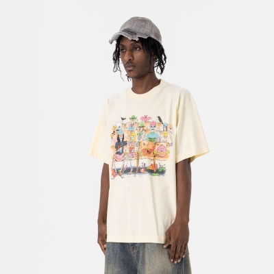 澜海男装2025春夏新品潮牌美式经典字母logo印花宽松休闲短袖T恤