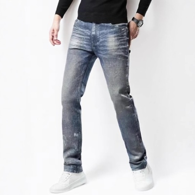 2025年新款高端潮流时尚男装牛仔裤跨境外贸来图来样支持定制