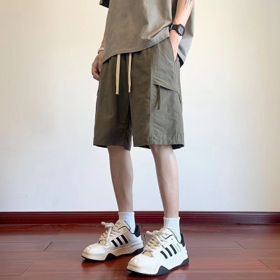 潮牌工装短裤男士夏季薄款2025新款运动裤外穿冰丝百搭五分休闲裤