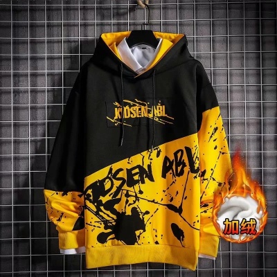 日系嘻哈连帽卫衣男士潮流长袖上衣ins秋冬新款宽松外套潮牌帽衫