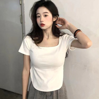 短袖T恤女夏季新款韩版修身休闲打底衫学生小众辣妹少女上衣潮ins