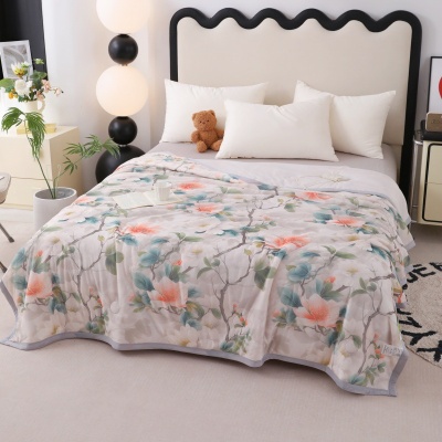 跨境新款翩翩起舞空调被薄被立体浮雕3D数码印花凉感丝夏被批发