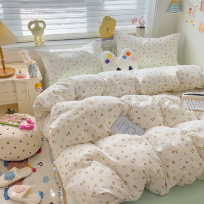 A类全棉四件套家用床上用品纯棉被套床单被罩学生宿舍三件套批发