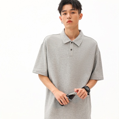 260克重重磅32支双纱纯棉潮款翻领短袖POLO衫男女街拍潮流工作服
