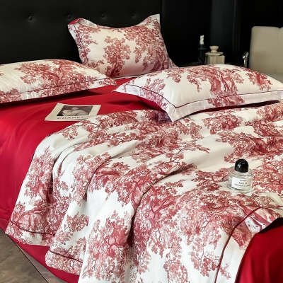 A类凉感空调被四件套夏季床品丝滑床单水洗天丝单品夏被床笠4