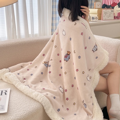 午睡毯学生沙发毯盖毯办公室单人午休空调被毛毯四季珊瑚绒小毯子