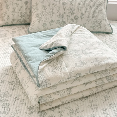 A类双层纱抗菌夏凉被四件套床盖三件套单双人可机洗空调被礼品被