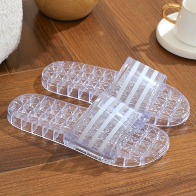 夏季爆款小众透明一字拖鞋2024新款潮款室内防滑洗澡沙滩平底凉鞋