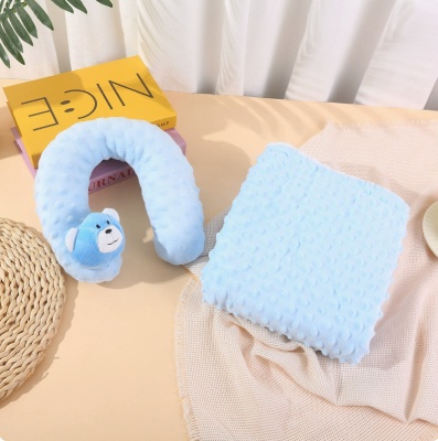 宝宝豆豆毯婴儿安抚毯子枕头套装儿童双层盖毯空调被新生儿盖毯