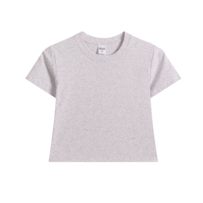 女装2025春夏美式辣妹短袖t恤修身t恤正肩短款上衣女氨纶纱Ｔ恤女