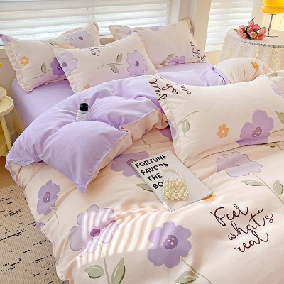 ins四件套被套被罩床单床上用品学生宿舍单人非纯棉全棉三件套夏4