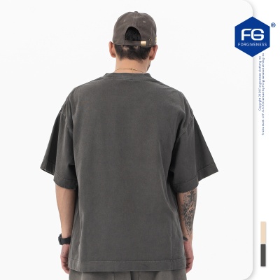 澜海男装2025春夏新品重磅300g全视之眼美式潮牌复古高街短袖T恤