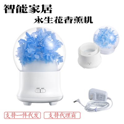 外贸爆款永生花香薰机 家用电器精油香薰夜灯 创意加湿器电子礼品