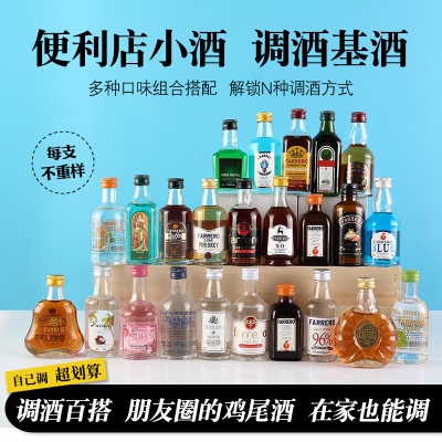 迷你版洋酒威士忌厂家OEM贴牌定制加工基酒百利甜白兰地小瓶酒