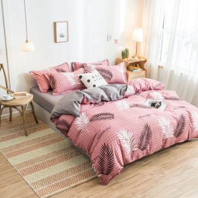 水洗棉四件套春秋被套学生宿舍被单床单人三件套床上用品批发代发