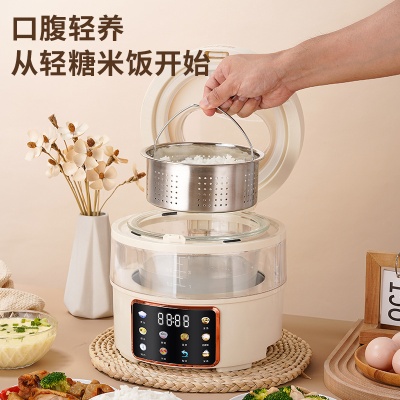智能可视玻璃胆电饭煲迷你3-4人预约可多功能2L家用无涂层电饭锅