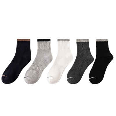 四季款男士中筒棉袜吸汗透气舒适运动袜跑步跳绳户外训练袜子批发