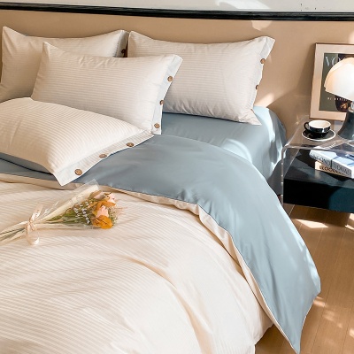 A类60支新疆长绒棉四件套高级感纯棉被套床单三件套感床上用品