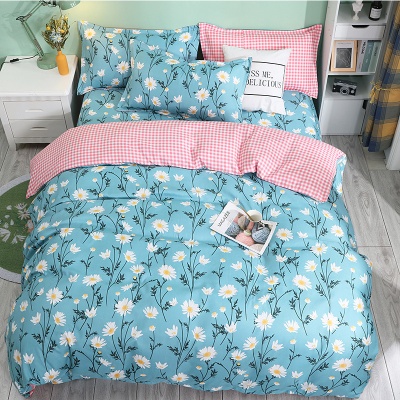 磨毛四件套礼品三件套清新床单被罩被套批发一件代发学校床上用品