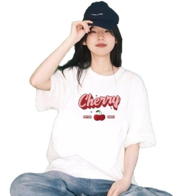 纯棉短袖t恤女美式新款宽松休闲上衣夏季上衣白t恤230克女装短袖