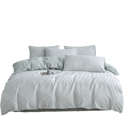 简约风新款全棉四件套100棉被套床单纯棉三件套家纺床上用品批发