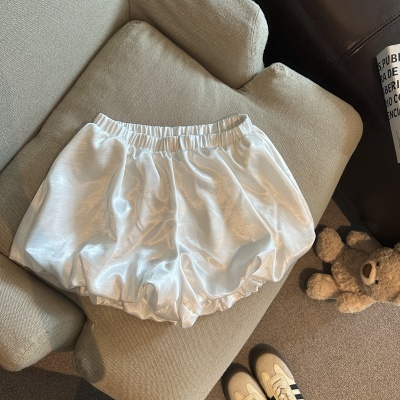 纯欲风光泽感灯笼短裤女夏季松紧腰宽松百搭蓬蓬高级感休闲阔腿裤