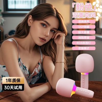 新款话筒音响一体麦克风带无线蓝牙儿童家庭全民大音量K歌宝礼品
