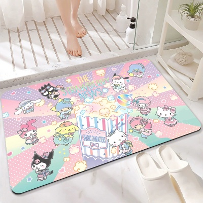 卡通浴室吸水地垫硅藻泥趣味卫生间防滑脚垫厕所门口耐脏速干垫子