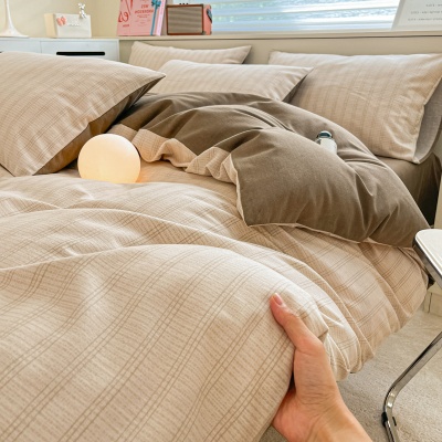 高端新疆长绒棉60支加厚磨毛全棉四件套轻奢床单被套纯棉小三件套