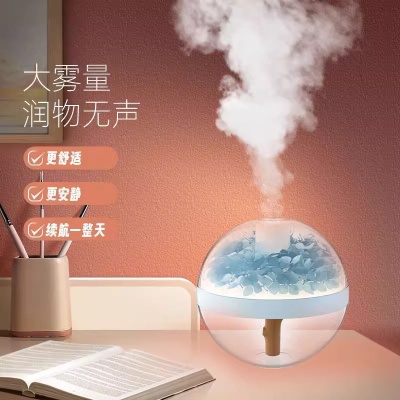 新品永生花加湿器USB迷你家用氛围灯卧室桌面雾化器 创意节日礼物