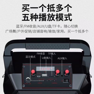 华宝F101 大功率手提蓝牙音响 广场舞音响 无线话筒蓝牙K歌音箱