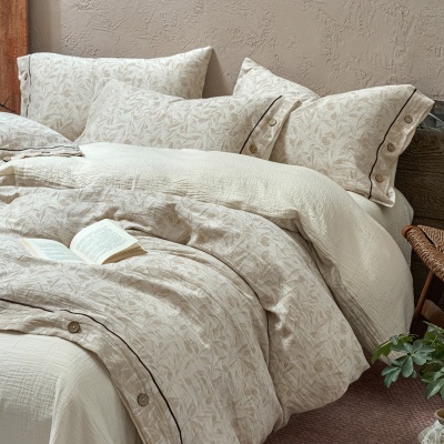 2025新款 A类亚麻棉麻四件套侘寂风床单被套日系棉纱床 上用品被