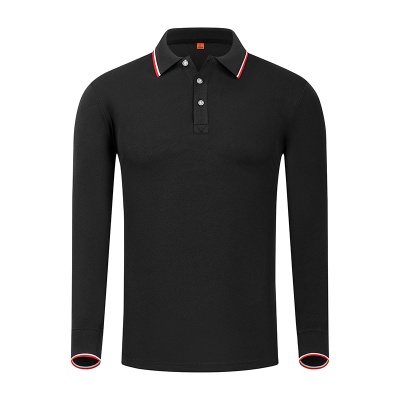 长袖翻领Polo衫定制印logo企业工装学生团建文化衫餐饮工作服刺绣