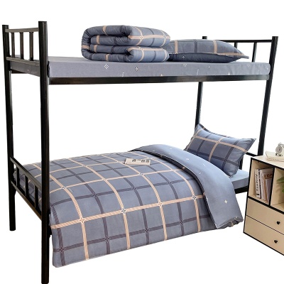 批发全棉学生宿舍三件套学校采购企业购置单人床被套床单床上用品